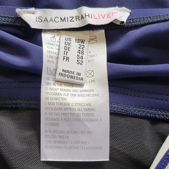 Isaac Mizrahi Live 18W Bathing Swimsuit Skirted Striped - Picture 3 of 7